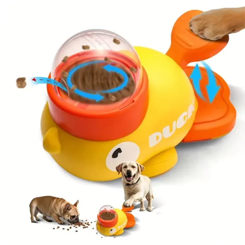 Yellow Duck Cat Treat Dispenser Toy