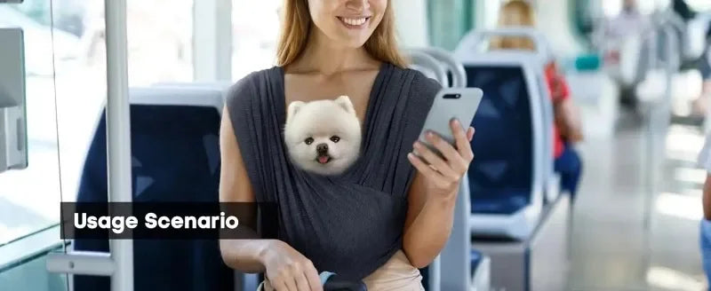 Soft Cotton Carrier Sling for Small Dogs and Cats– Adjustable & Hands-Free