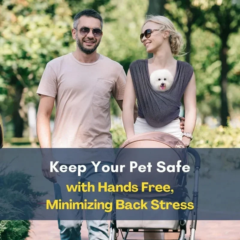 Soft Cotton Carrier Sling for Small Dogs and Cats– Adjustable & Hands-Free