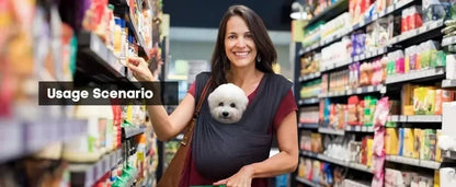 Soft Cotton Carrier Sling for Small Dogs and Cats– Adjustable & Hands-Free