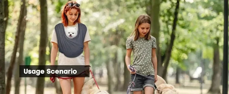 Soft Cotton Carrier Sling for Small Dogs and Cats– Adjustable & Hands-Free